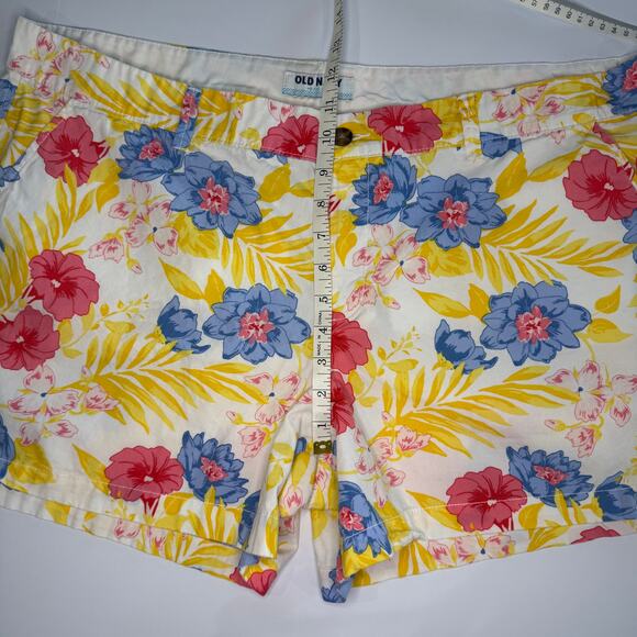 Old Navy Floral Chino Shorts | Tropical Print | Size Women's 18 Tall - Picture 5 of 8